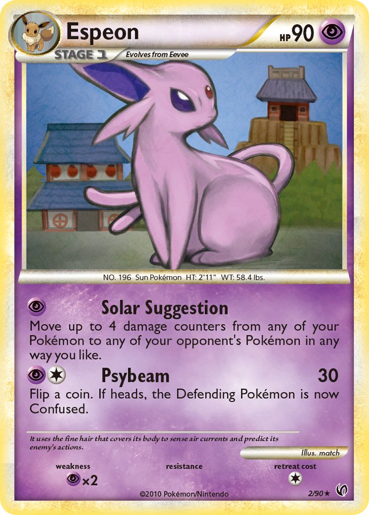 Espeon (2/90) (Cracked Ice Holo) (HeartGold & SoulSilver: Unleashed) [Theme Deck Exclusive]