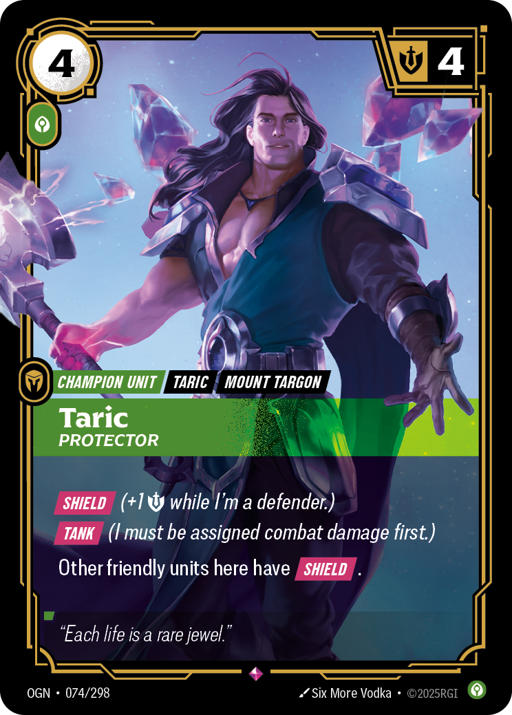 front of card Taric, Protector [Origins]