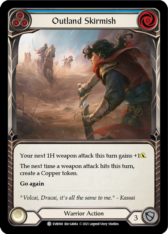Outland Skirmish (Blue) [EVR068] (Everfest) 1st Edition Rainbow Foil