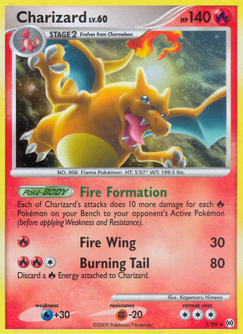 Charizard (1/99) (Cracked Ice Holo) (Platinum: Arceus) [Theme Deck Exclusive]