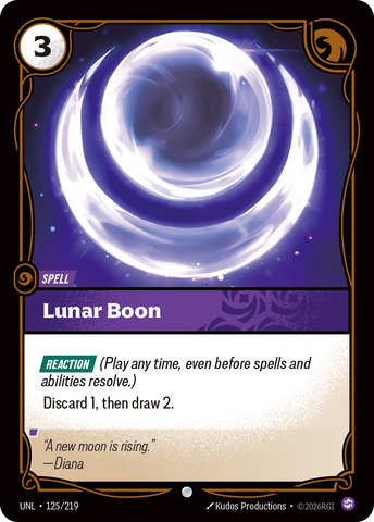 front of card Lunar Boon [Unleashed] 125/219