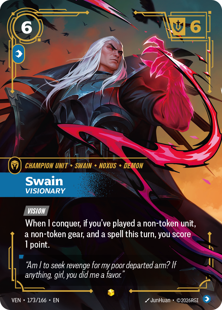 front of card Swain, Visionary (Overnumbered) [Vendetta] 173/166
