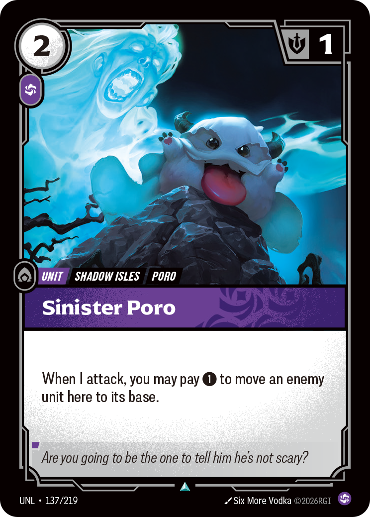 front of card Sinister Poro [Unleashed] 137/219