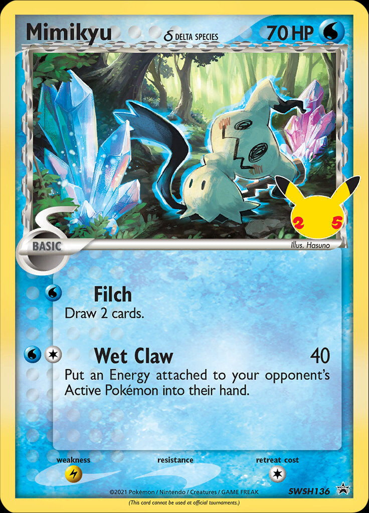 Mimikyu (SWSH136) (Delta Species) (Celebrations) [Sword & Shield: Black Star Promos]