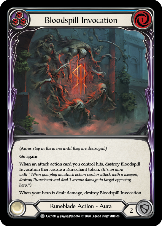 Bloodspill Invocation (Blue) [U-ARC108] (Arcane Rising Unlimited) Unlimited Rainbow Foil