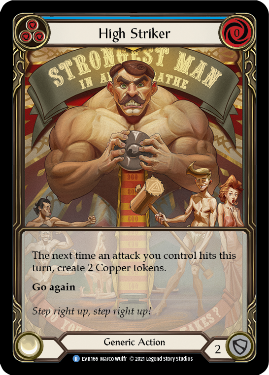 High Striker (Blue) [EVR166] (Everfest) 1st Edition Extended Art Rainbow Foil