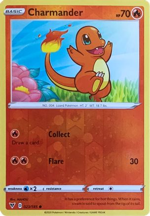 Charmander (023/185) (Reverse Cosmos Holo) (Sword & Shield: Vivid Voltage) [Theme Deck Exclusive]