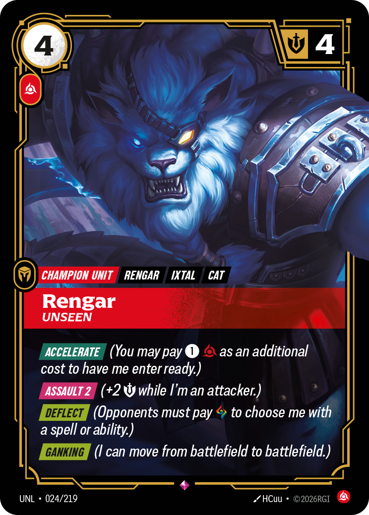 front of card Rengar, Unseen [Unleashed] 024/219