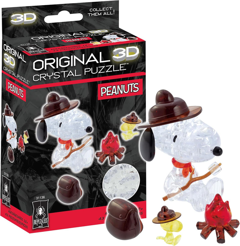 BePuzzled - 3D Crystal Puzzle - Snoopy with Campfire