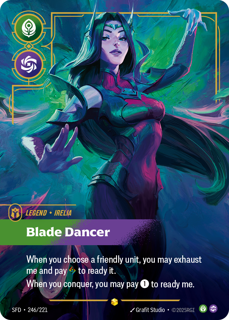 front of card Irelia, Blade Dancer (Overnumbered) [Spiritforged] 246/221