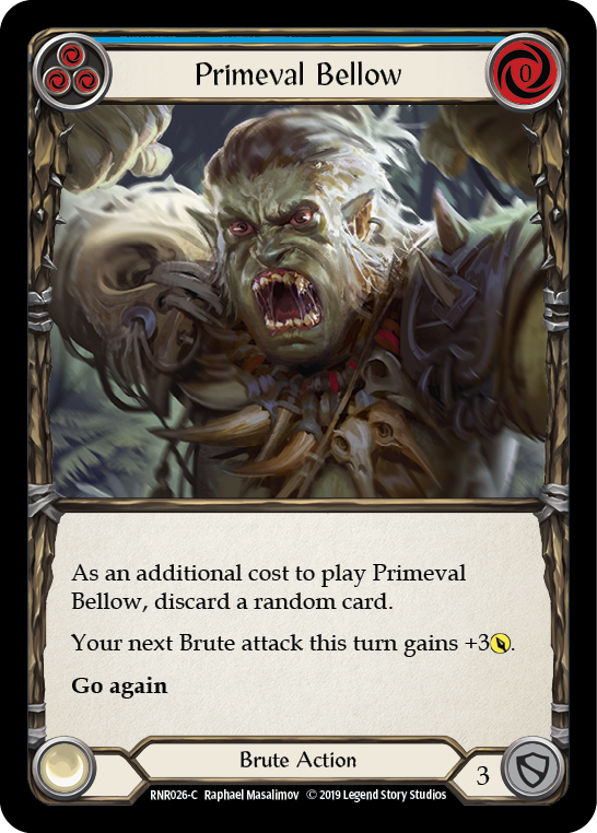 Primeval Bellow (Blue) [RNR026-C] (Rhinar Hero Deck) 1st Edition Normal