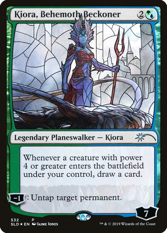 Kiora, Behemoth Beckoner (532) (Stained Glass) [Secret Lair Drop Promos]
