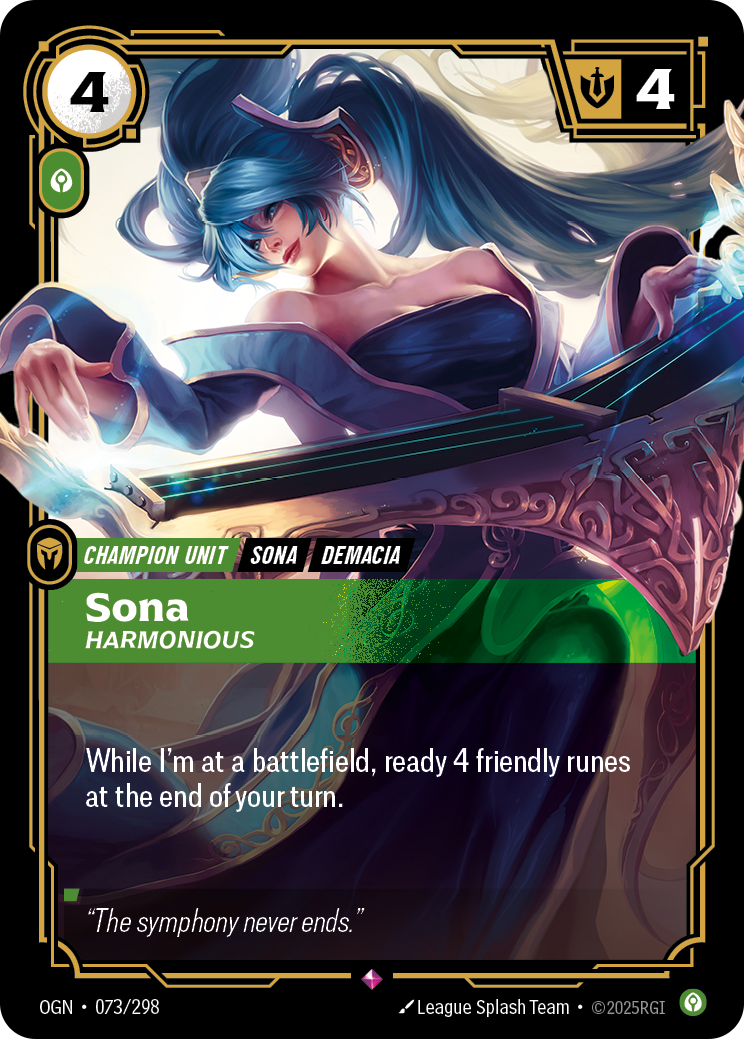 front of card Sona, Harmonious [Origins] #073