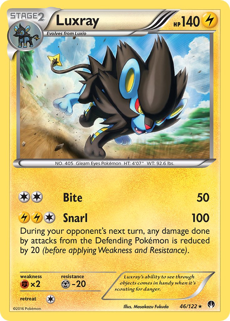Luxray (46/122) (Cracked Ice Holo) (Theme Deck) (XY: BREAKpoint) [Theme Deck Exclusive]