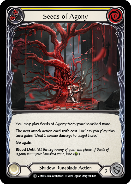 Seeds of Agony (Yellow) [U-MON184-RF] (Monarch Unlimited) Unlimited Rainbow Foil