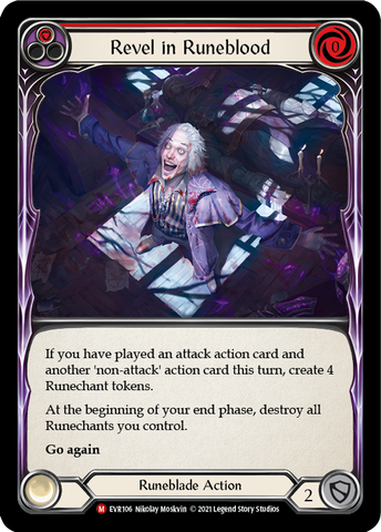 Revel in Runeblood [EVR106] (Everfest) 1st Edition Rainbow Foil