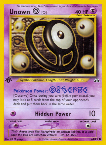 Unown (O) (69/75) [Neo Discovery 1st Edition]