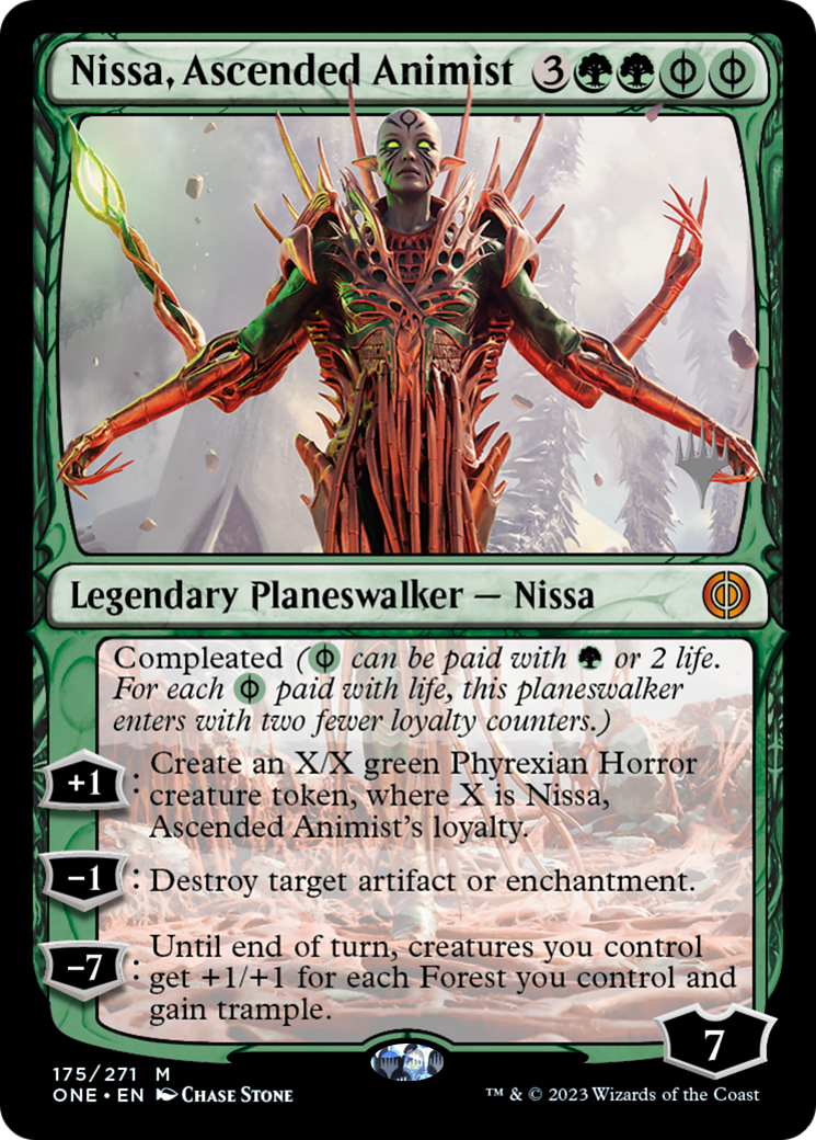 Nissa, Ascended Animist (Promo Pack) [Phyrexia: All Will Be One Promo Pack]