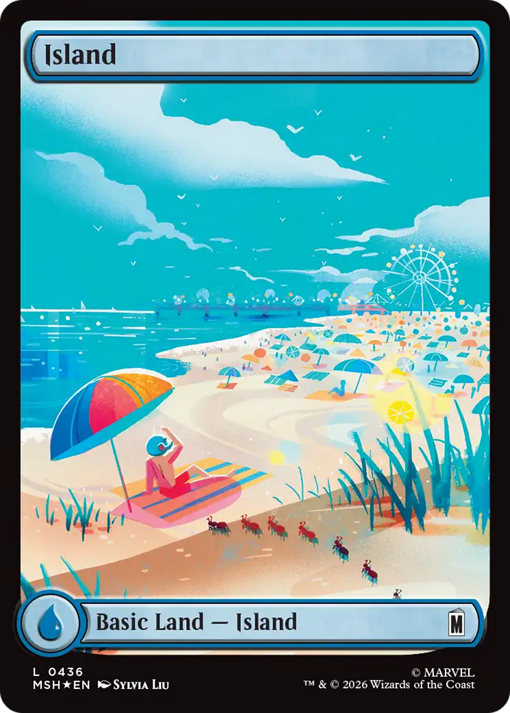 Island (0436) (Surge Foil) [Marvel Super Heroes]