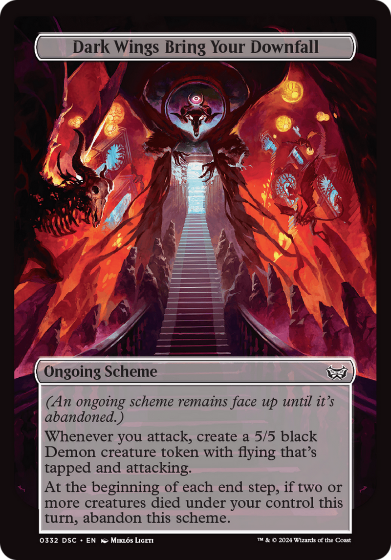 (Oversized Scheme) Dark Wings Bring Your Downfall (Full Art) [Duskmourn: Archenemy]