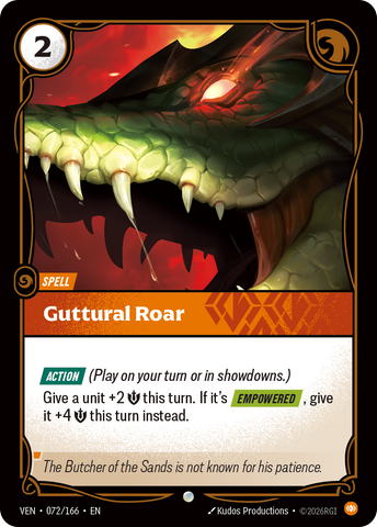 front of card Guttural Roar [Vendetta] 072/166