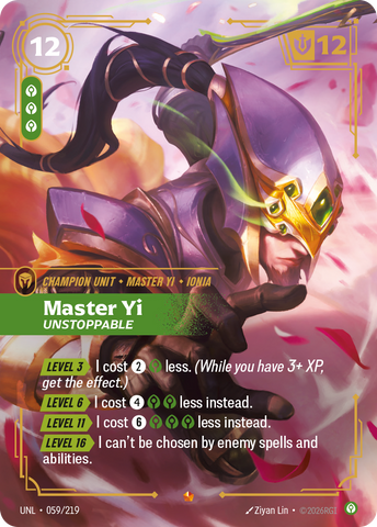 front of card Master Yi, Unstoppable [Unleashed] 059/219