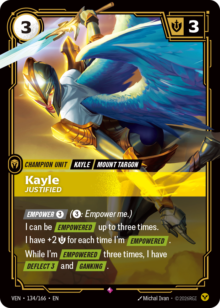 front of card Kayle, Justified [Vendetta] 134/166