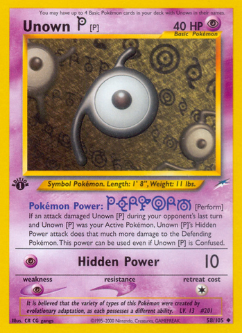 Unown (P) (58/105) [Neo Destiny 1st Edition]