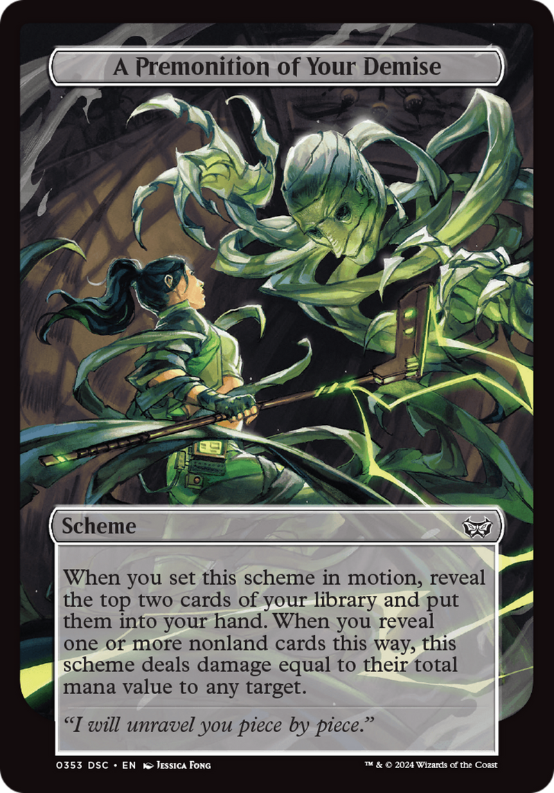 (Oversized Scheme) A Premonition of Your Demise (Full Art) [Duskmourn: Archenemy]