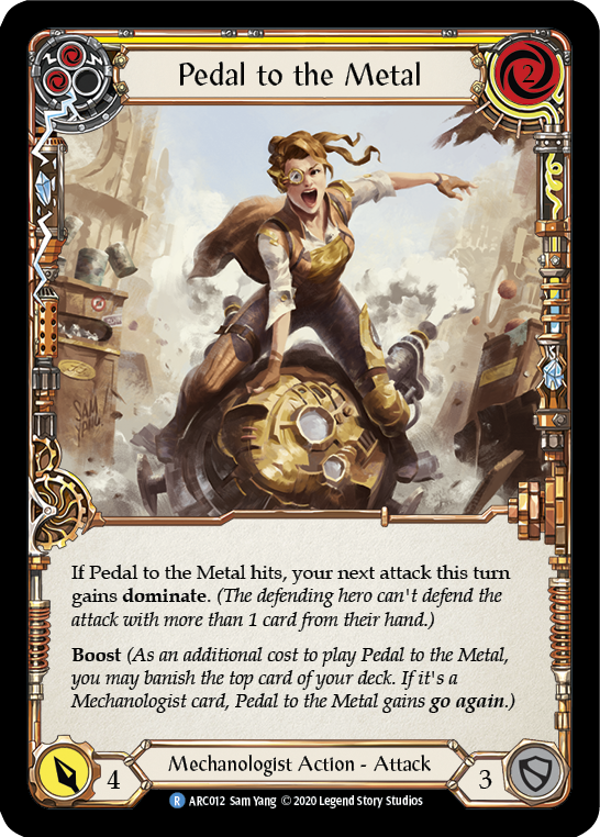 Pedal to the Metal (Yellow) [U-ARC012] (Arcane Rising Unlimited) Unlimited Rainbow Foil