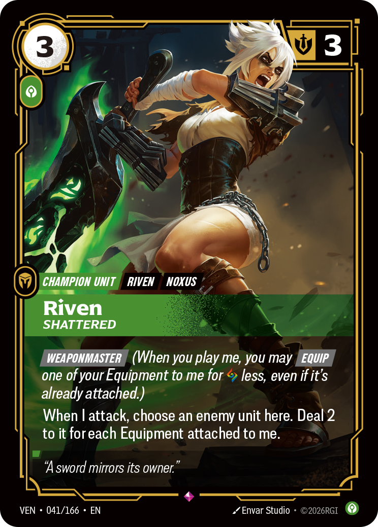 front of card Riven, Shattered [Vendetta] 041/166