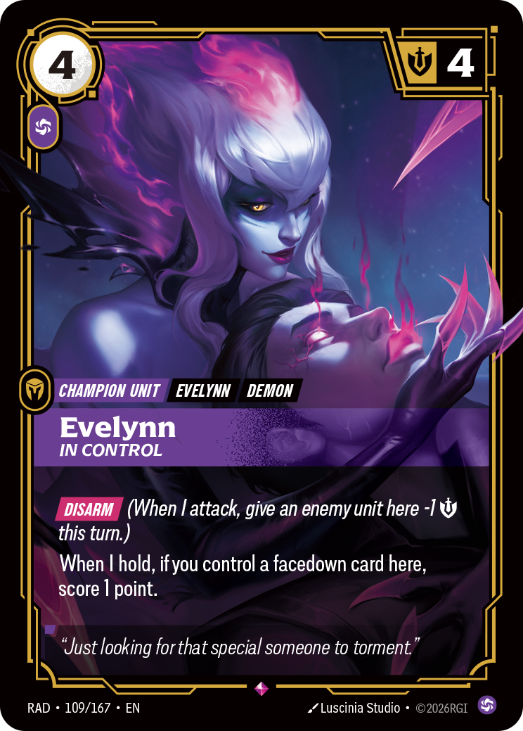 front of card Evelynn, In Control [Radiance] 109/167