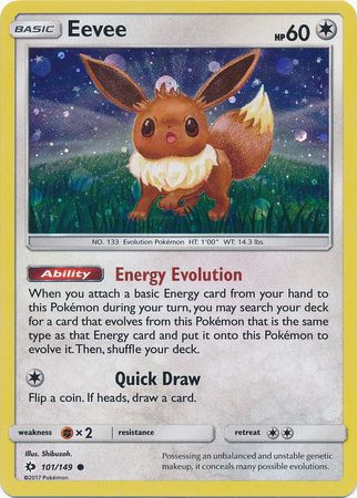 Eevee (101/149) (Cosmos Holo) (Sun & Moon: Base Set) [Theme Deck Exclusive]