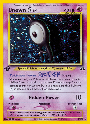 Unown (A) (14/75) [Neo Discovery 1st Edition]
