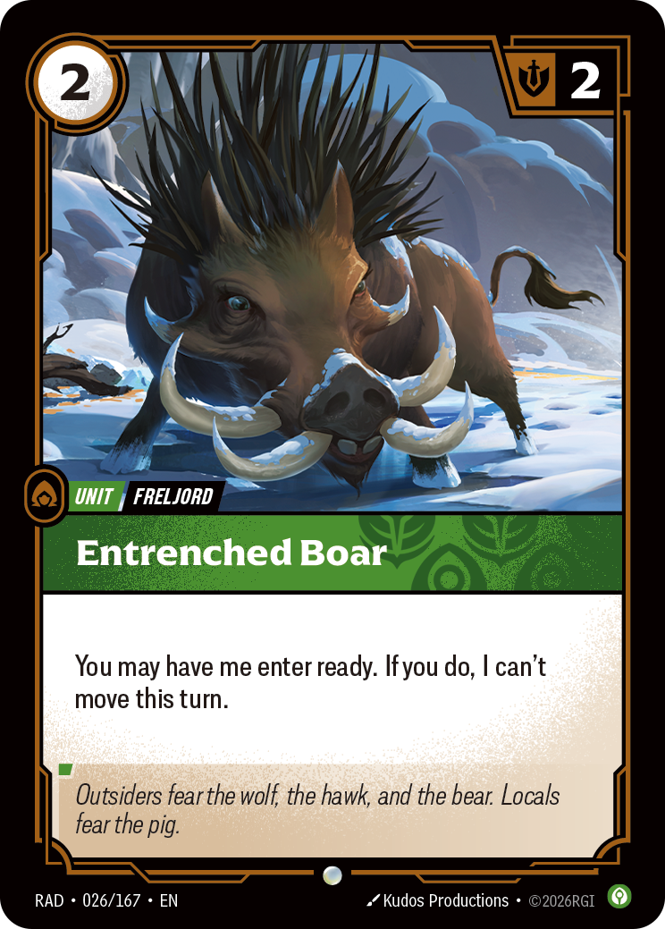 front of card Entrenched Boar [Radiance] 026/167