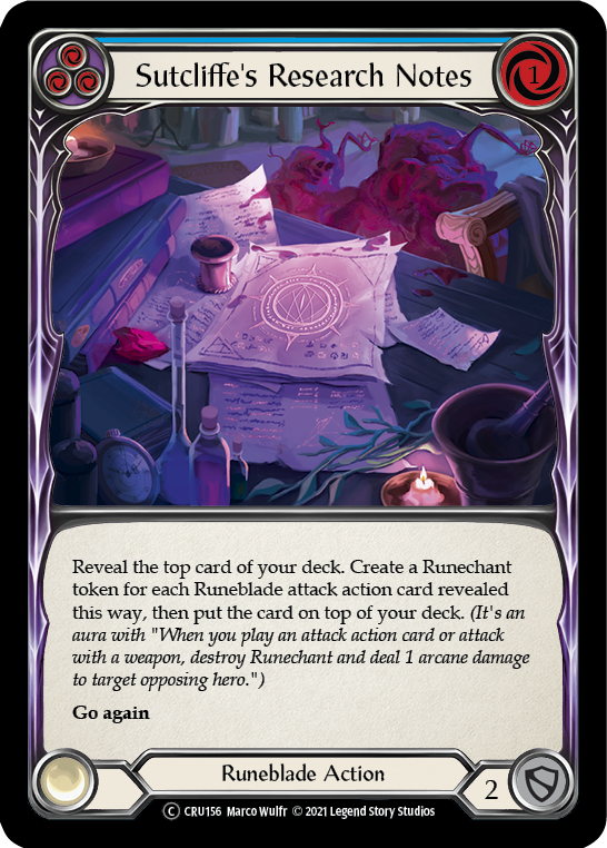 Sutcliffe's Research Notes (Blue) [U-CRU156] (Crucible of War Unlimited) Unlimited Normal
