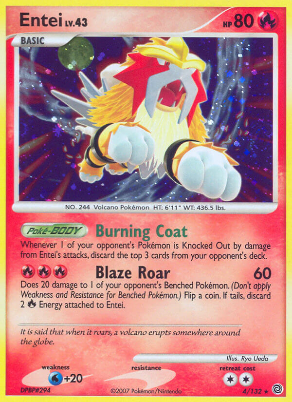 Entei (4/132) (Cracked Ice Holo) (Diamond & Pearl: Secret Wonders) [Theme Deck Exclusive]