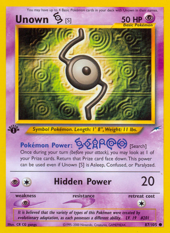 Unown (S) (87/105) [Neo Destiny 1st Edition]