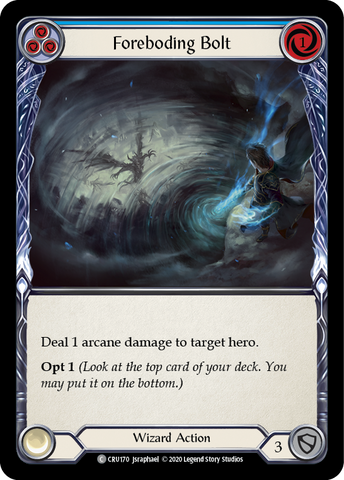 Foreboding Bolt (Blue) [CRU170] (Crucible of War) 1st Edition Rainbow Foil