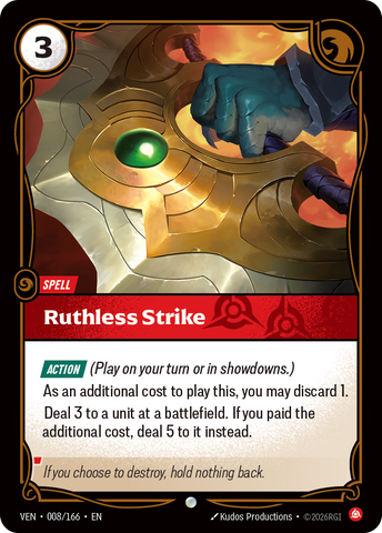 front of card Ruthless Strike [Vendetta] 008/166