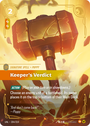 front of card Keeper's Verdict [Unleashed] 204/219