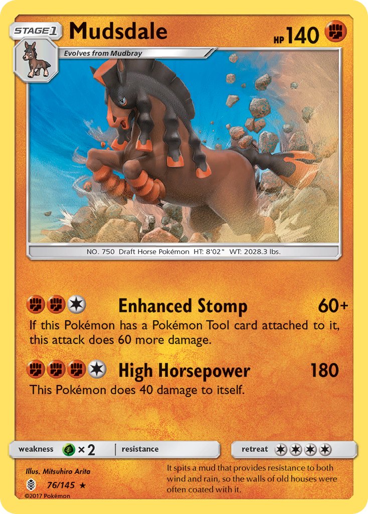 Mudsdale (76/145) (Prerelease Kit Exclusive) (Sun & Moon: Guardians Rising) [Theme Deck Exclusive]