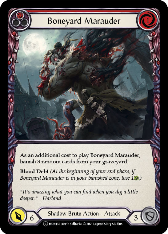 Boneyard Marauder (Red) [U-MON135-RF] (Monarch Unlimited) Unlimited Rainbow Foil