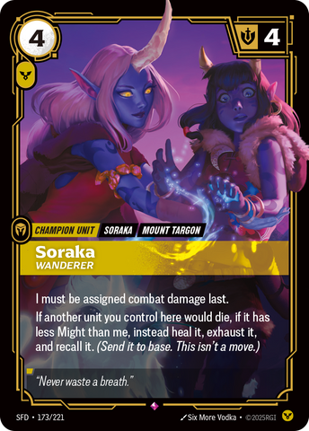 front of card Soraka, Wanderer [Spiritforged] 173/221