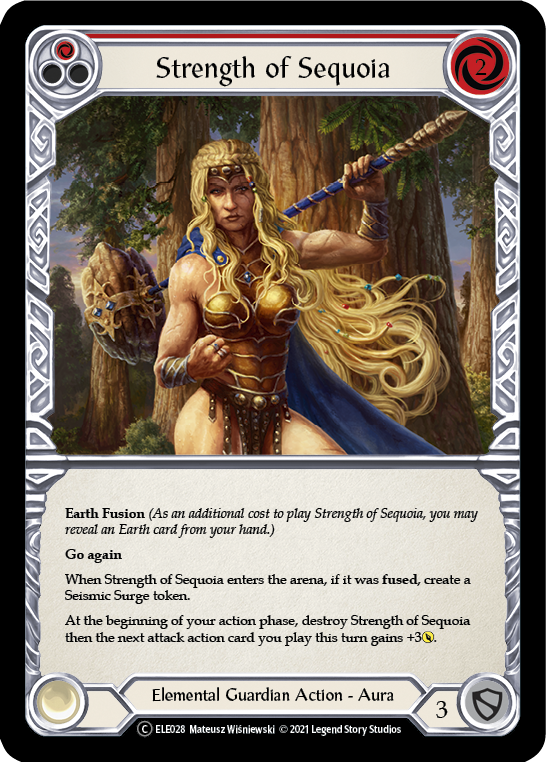 Strength of Sequoia (Red) [U-ELE028] (Tales of Aria Unlimited) Unlimited Rainbow Foil