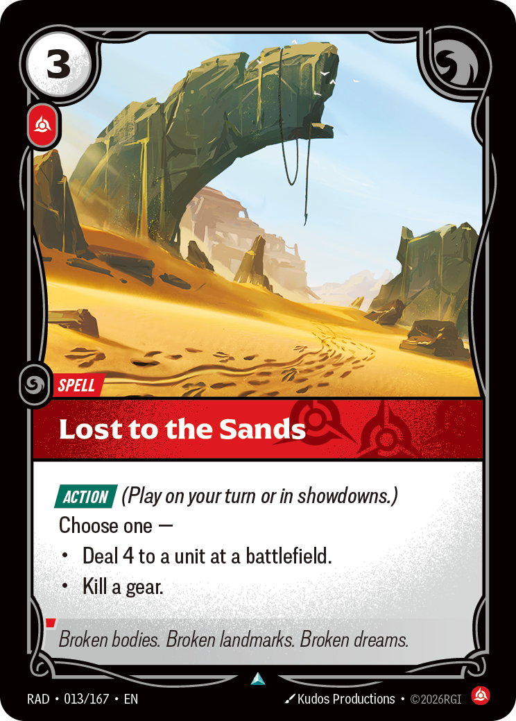 front of card Lost to the Sands [Radiance] 013/167
