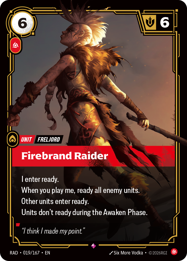 front of card Firebrand Raider [Radiance] 019/167