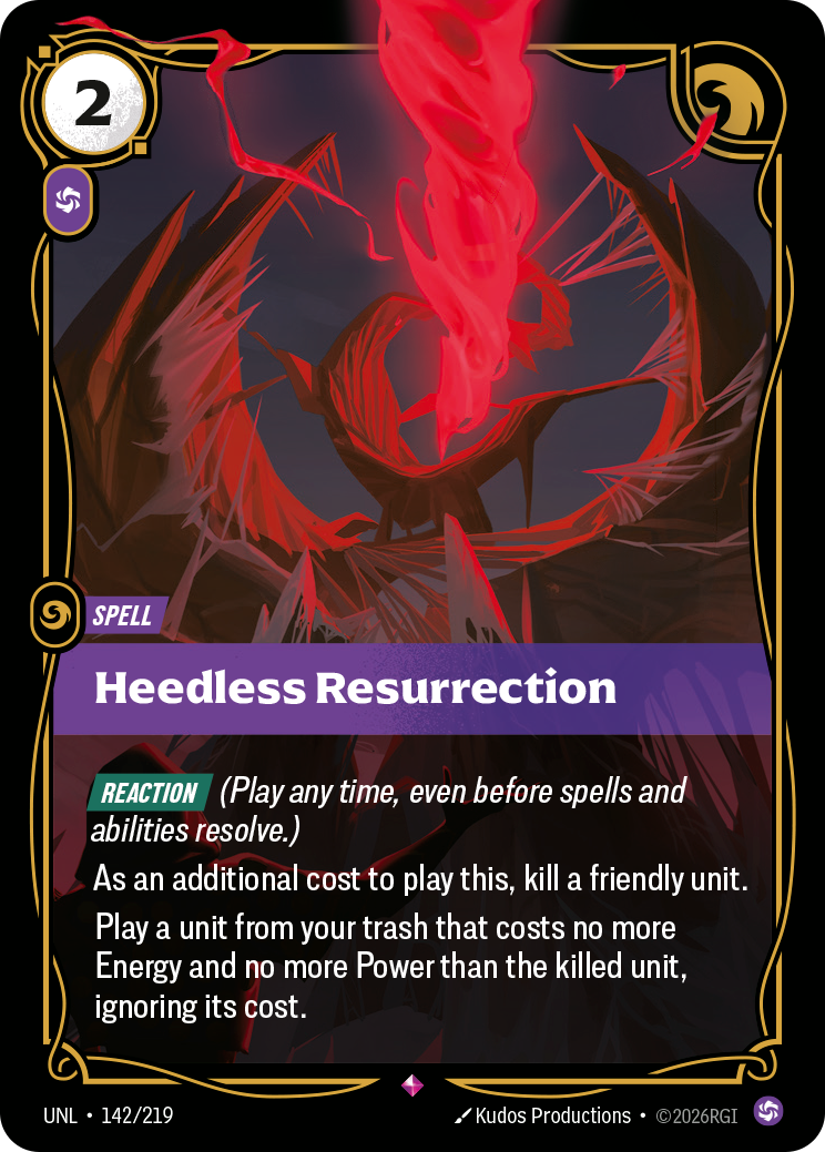 front of card Heedless Resurrection [Unleashed] 142/219