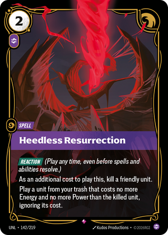 front of card Heedless Resurrection [Unleashed] 142/219
