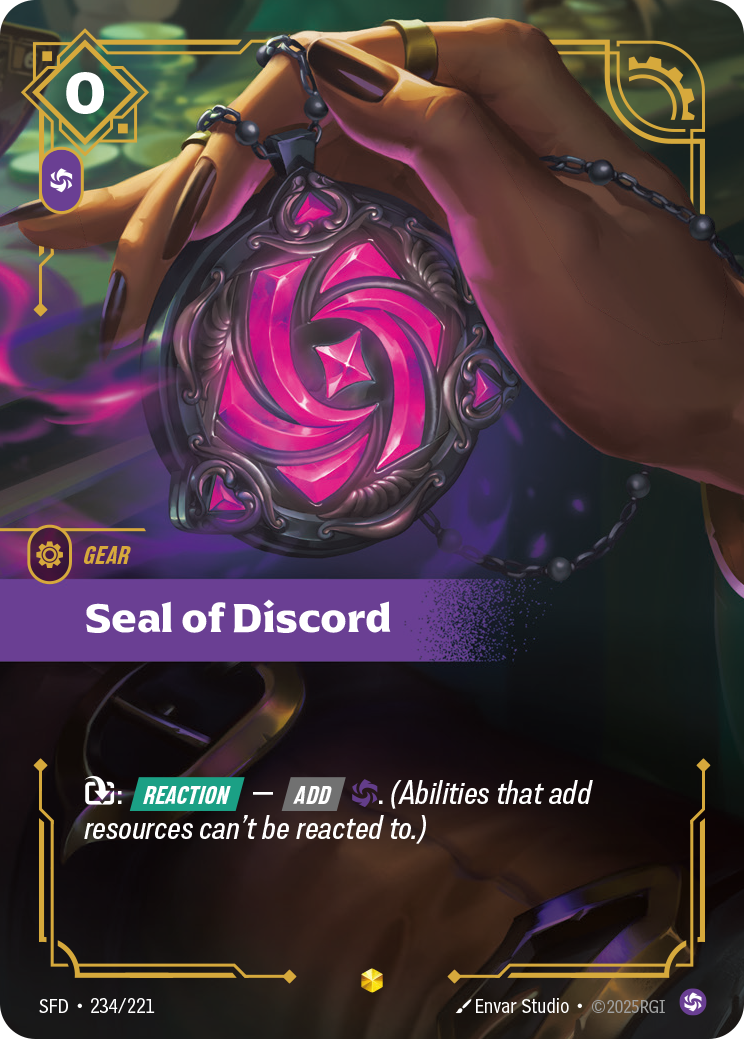 front of card Seal of Discord (Overnumbered) [Spiritforged] 234/221